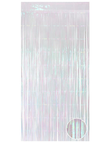 Ünnepi dekorációhoz való, irizáló lamé függöny öntapadós alapon, 1 x 2 m