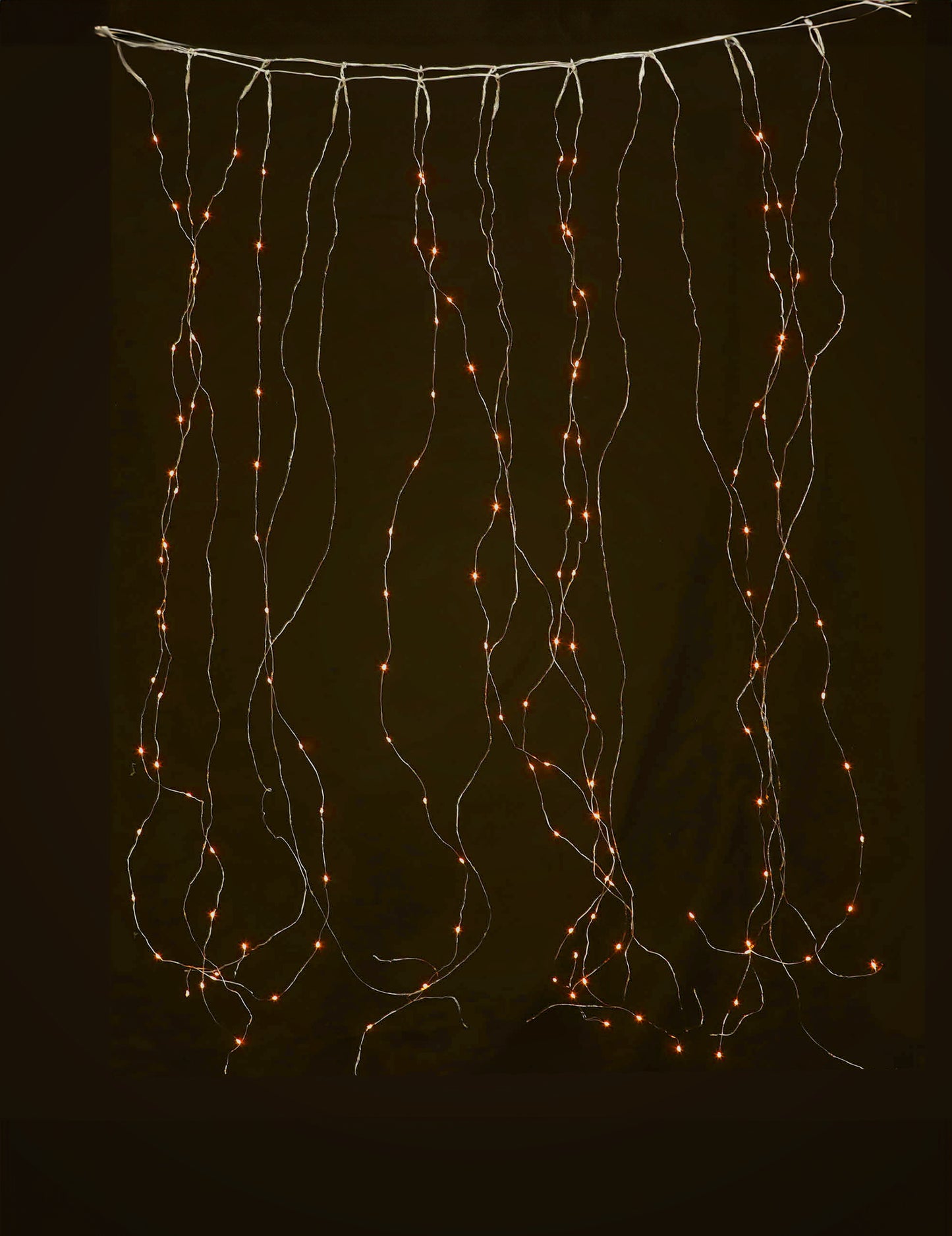 Meleg fehér fényfüggöny 1,7 x 0,5 m 90 kültéri LED 8 üzemmóddal