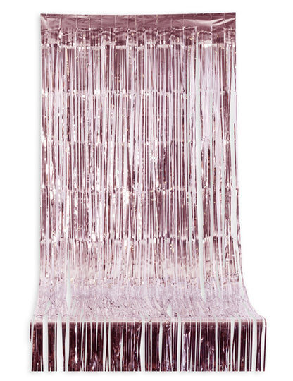 Szcintiláns függöny arany rózsa rojtokkal 2,44 m x 92 cm