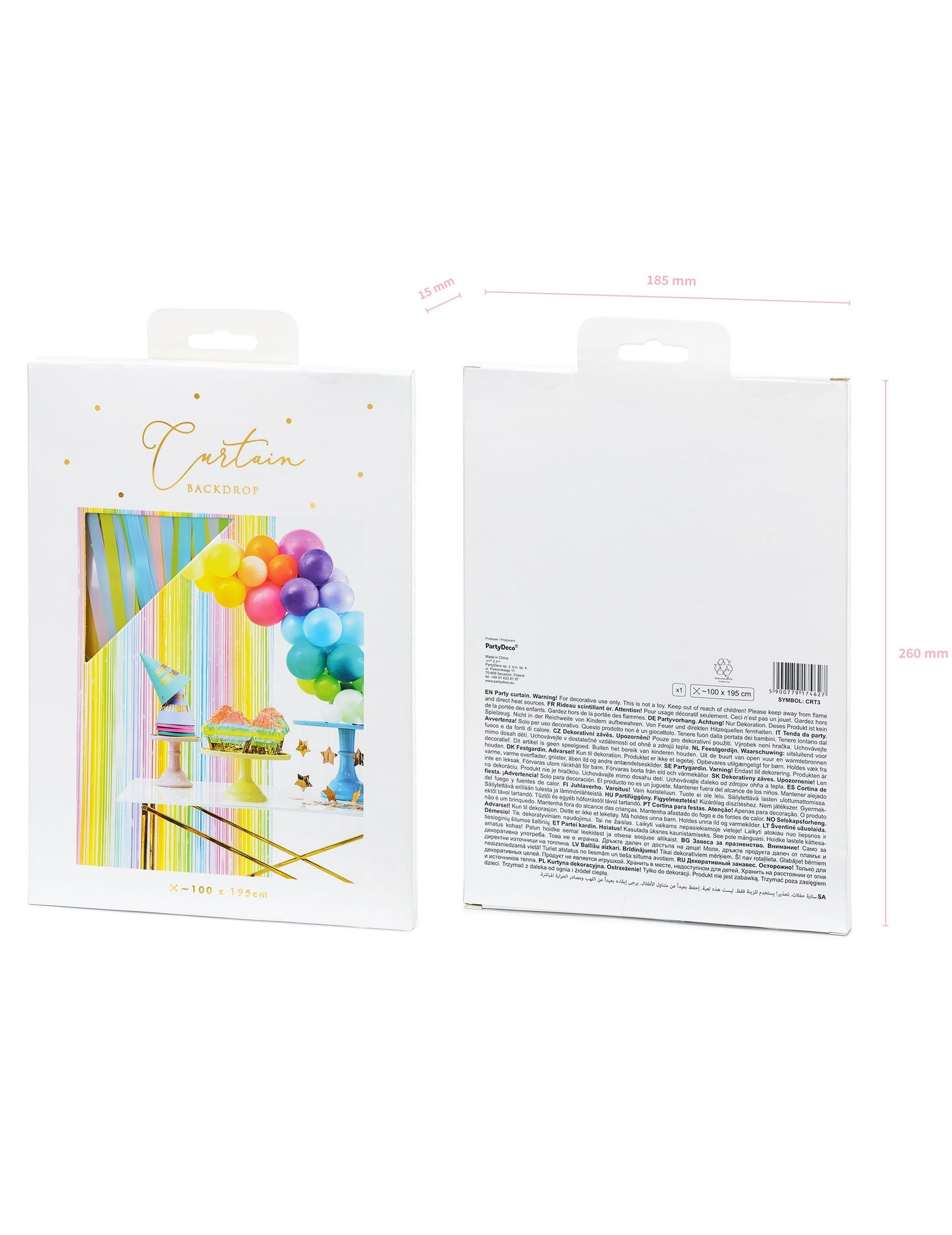 Pasztell többszínű szcintiláns függöny 100 x 195 cm