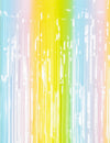 Rideau scintillant multicolore pastel pour fête à franges arc-en-ciel