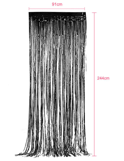 Fekete szcintiláns függöny 244 x 91 cm