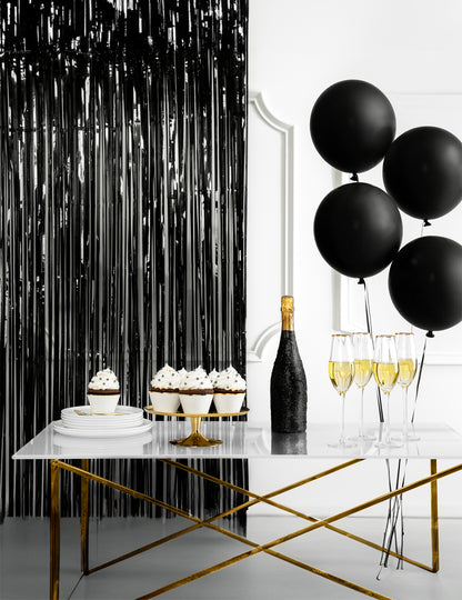 Mise en situation du rideau scintillant pour fête noir