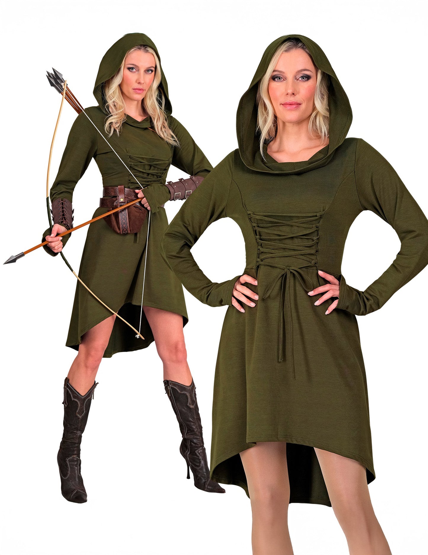 Women's green medieval gothic dress