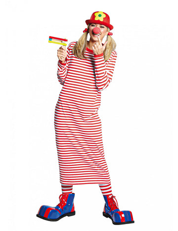 Hosszú és fehér piros csíkos ruha