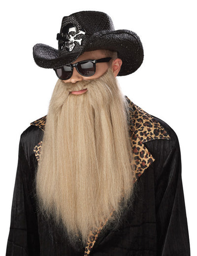 Barbe de rockeur pour homme blonde et longue