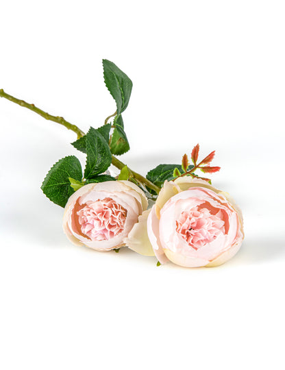 Pasztellrózsaszín műrózsák száron 46 cm, 2 darabos készlet