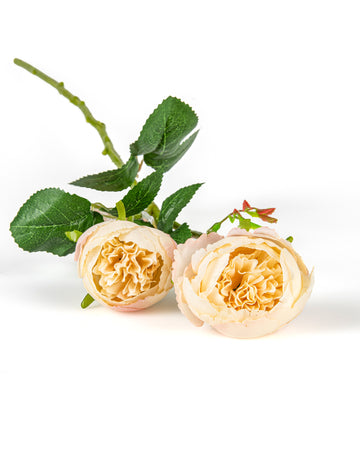 Roses artificielles sur tige pour décoration blanches et roses