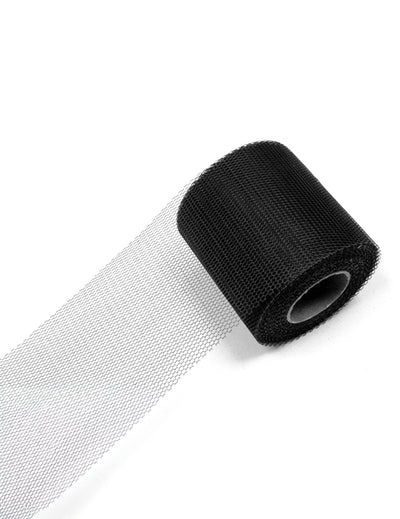 Rouleau de tulle pour décoration de fête noir 20 mètres