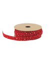 Ruban étoiles velours rouge et or 1 cm x 3 m