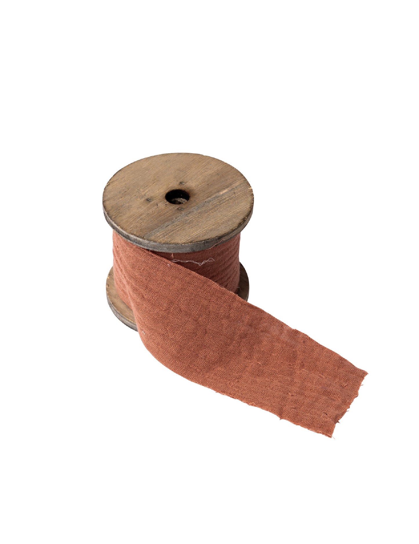 Ruban gaze de coton style bohème pour décoration vieux rose