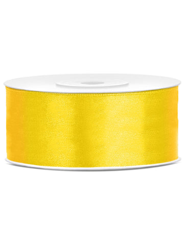 Exemple d'utilisation sur des boîtes cadeaux du ruban satin jaune citron pour décoration de fête