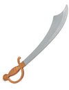 Sabre de corsaire pirate pour adulte en plastique avec lame grise et poignée dorée