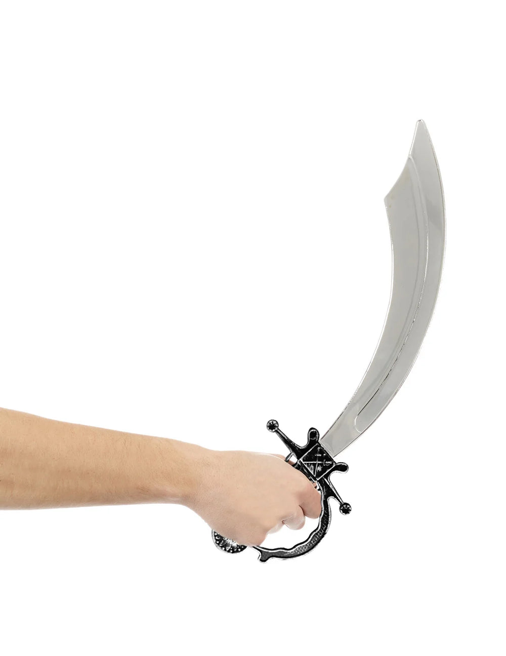 Sabre pirate pour adulte gris et noir en plastique