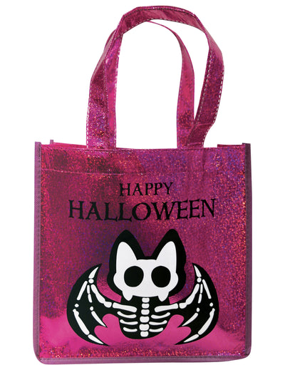 Sac à paillettes chauve-souris squelette pour enfant rose brillant