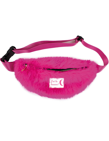 Rózsaszín szőrös övtáska