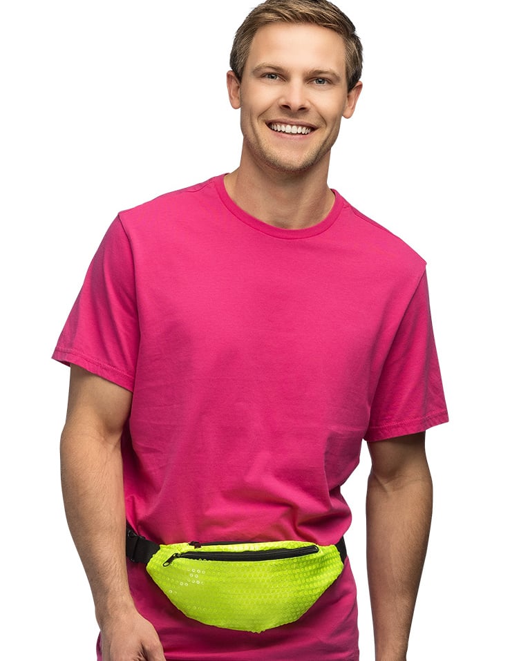 Sac banane jaune fluo pour homme