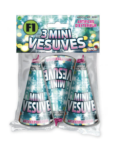 Fontaines scintillantes Mini Vésuve pour extérieur lot de 3 durée 25 secondes