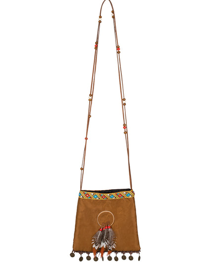 Porté à l'épaule du sac indien attrape-rêves