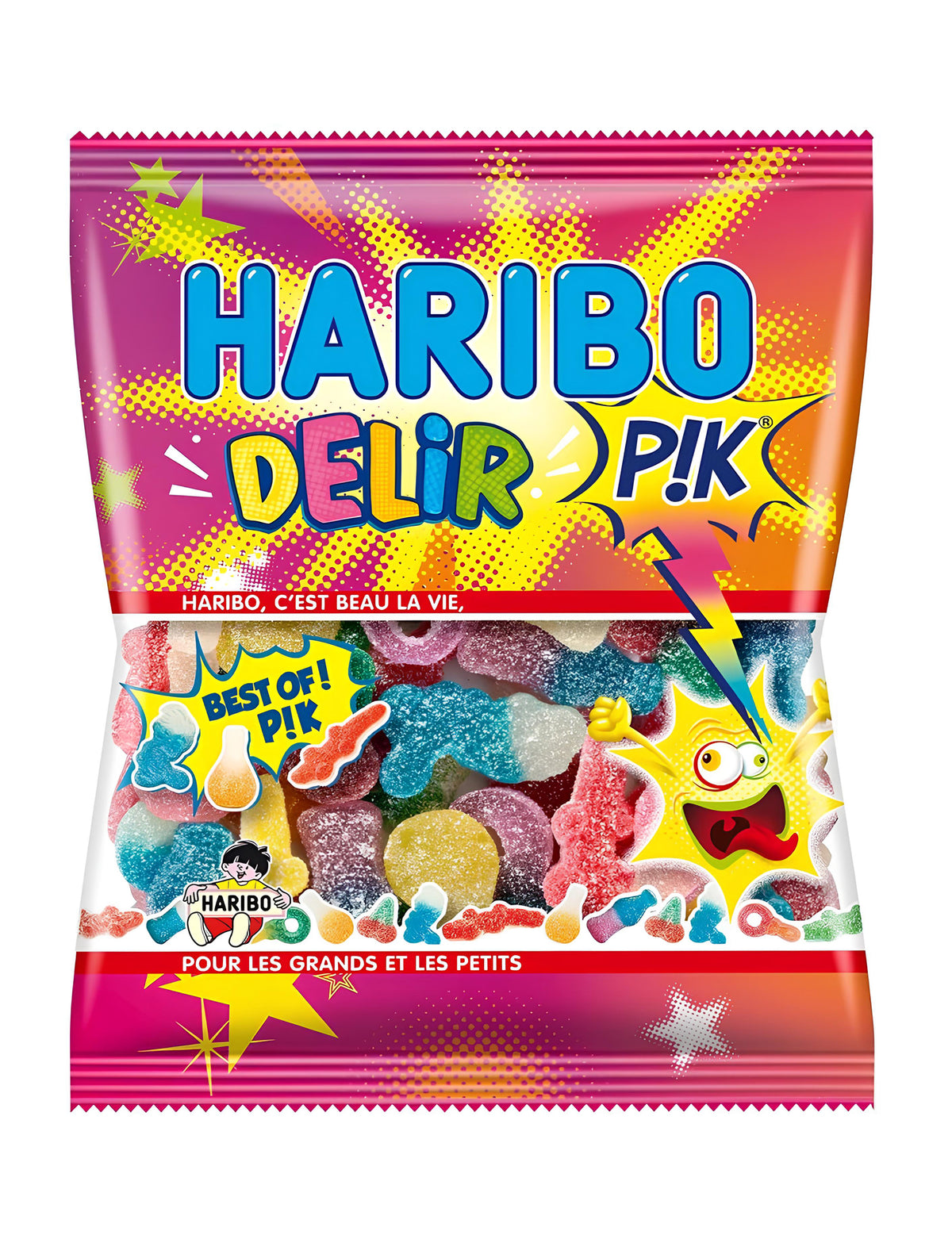 Sachet de bonbons Delir' Haribo pour enfant et adulte acidulés et multicolores
