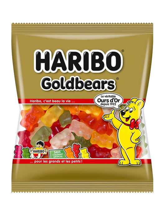 Sachet de bonbons Haribo L'ours d'Or pour petits et grands doré