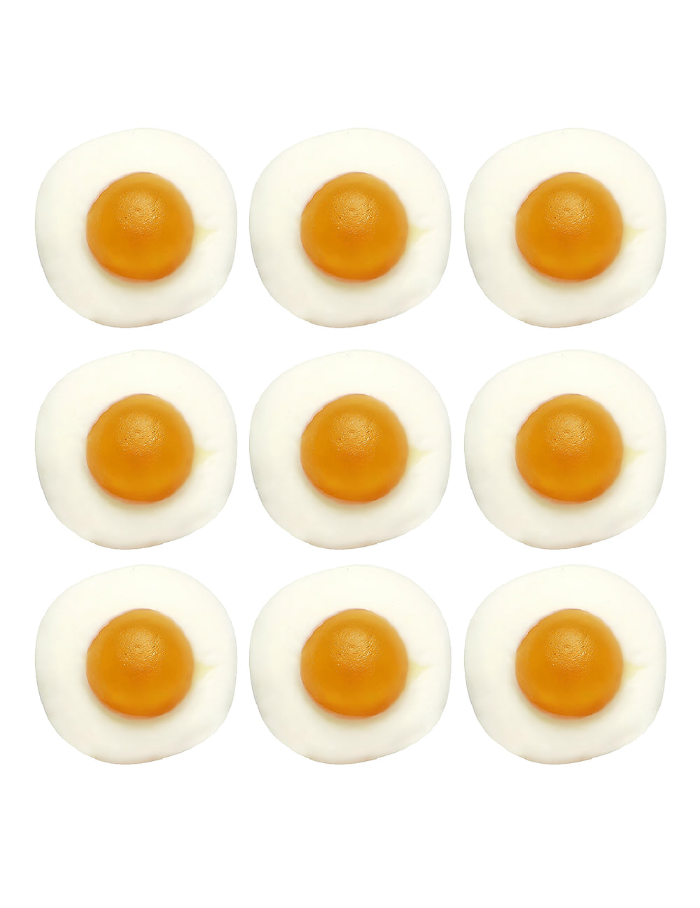 Vue détaillée des bonbons du sachet de bonbons Haribo Oeufs au plat