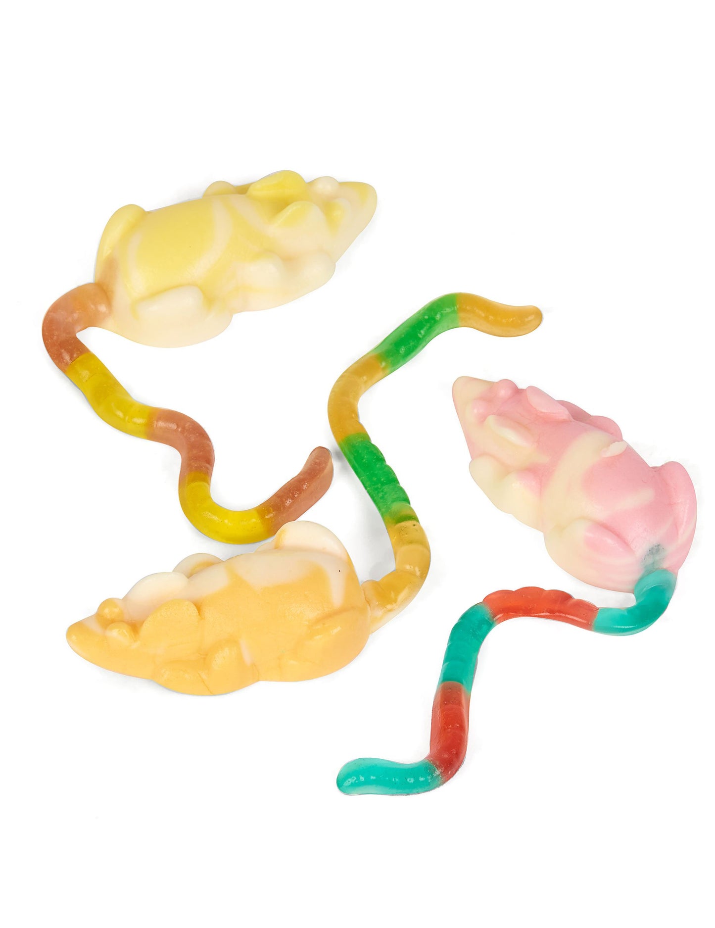 Gros plan sur les détails des bonbons du sachet de bonbons souris