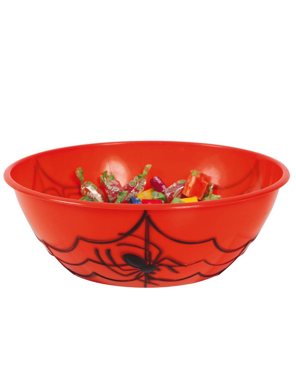 Saladier à bonbons Halloween pour la fête orange avec motif toile d'araignée noire