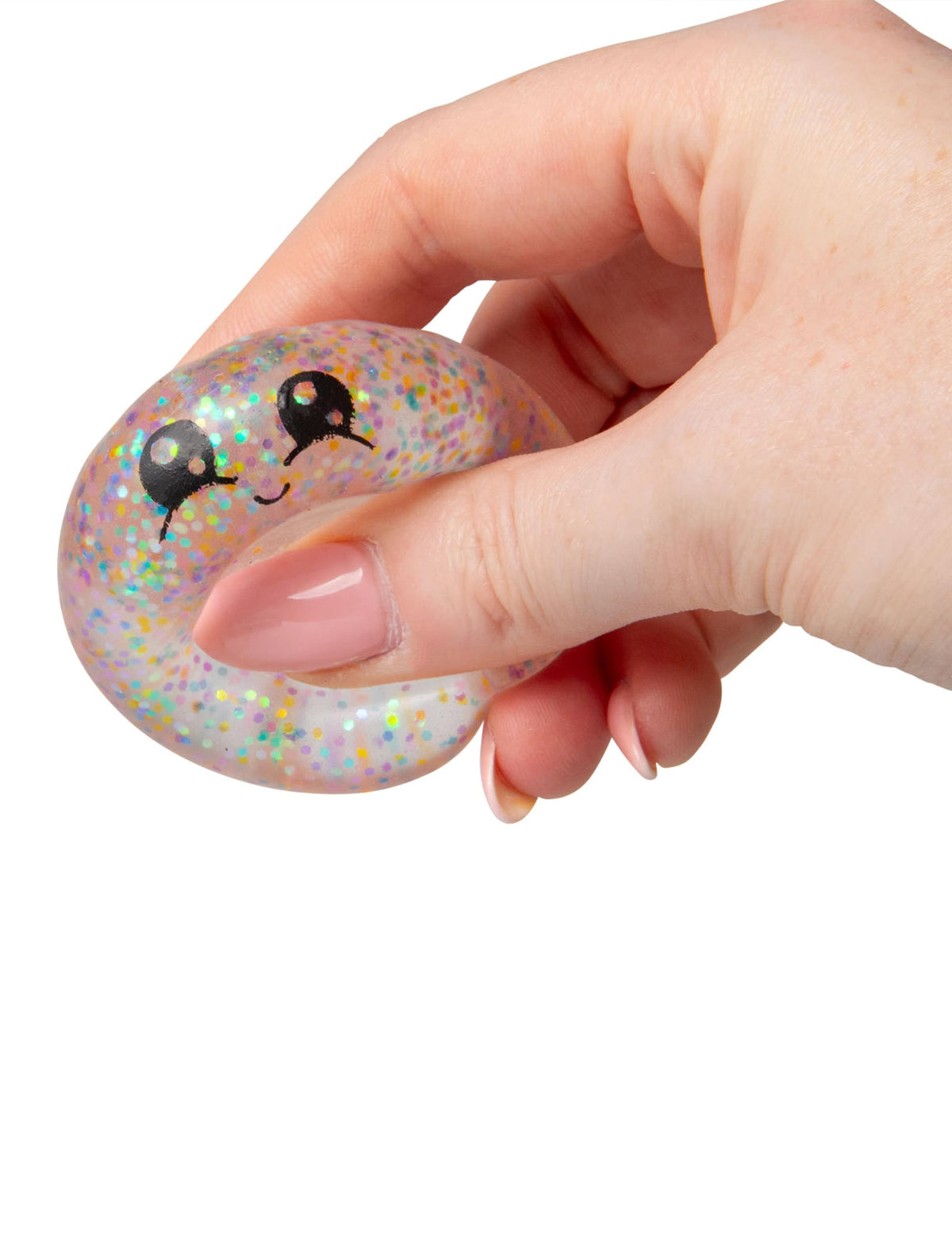 Balle anti stress Scrunchems Bao pour enfant pailletée transparente