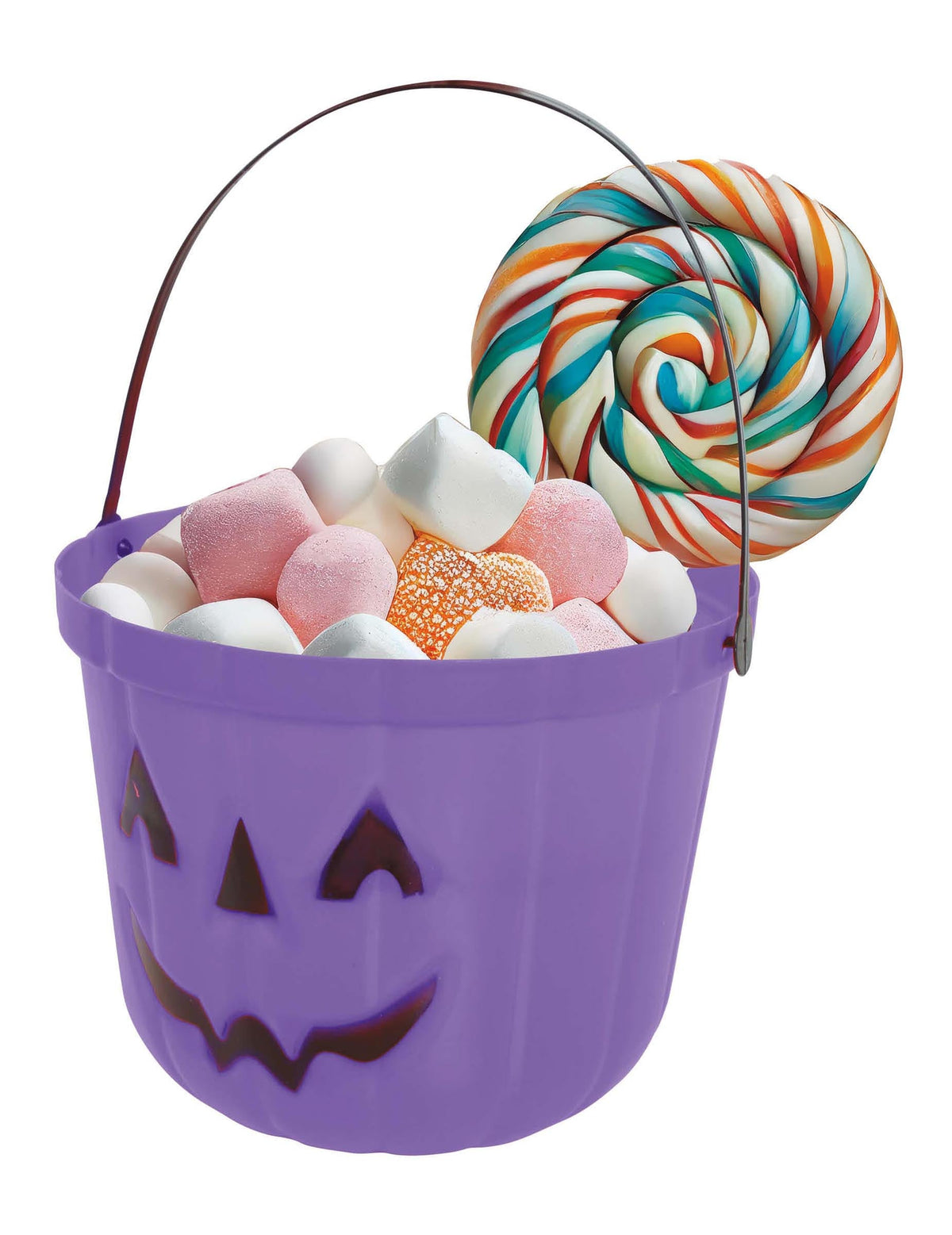 Seau à bonbons citrouille pour enfant violet