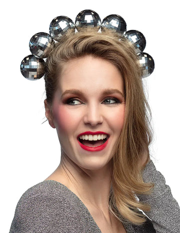 Felnőtt ezüst diszkógömb fejpánt