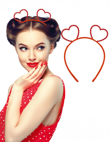 Felnőtt strassz szív alakú fejpánt