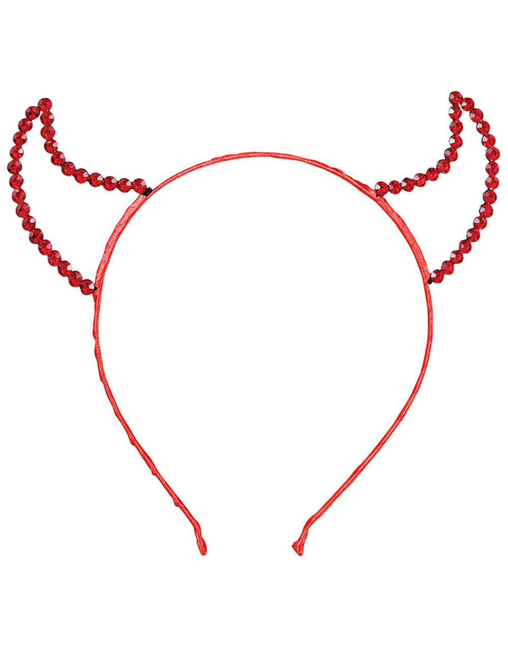 Vue de face du serre-tête diablesse à strass