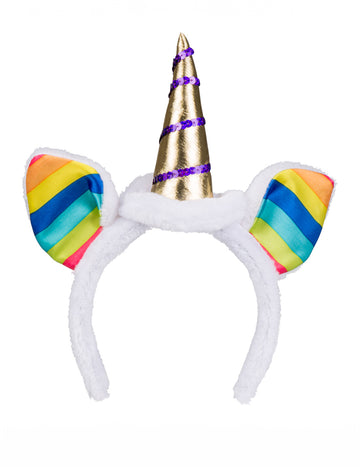 Egyszarvú fejpánt felnőtt, többszínű fülekkel