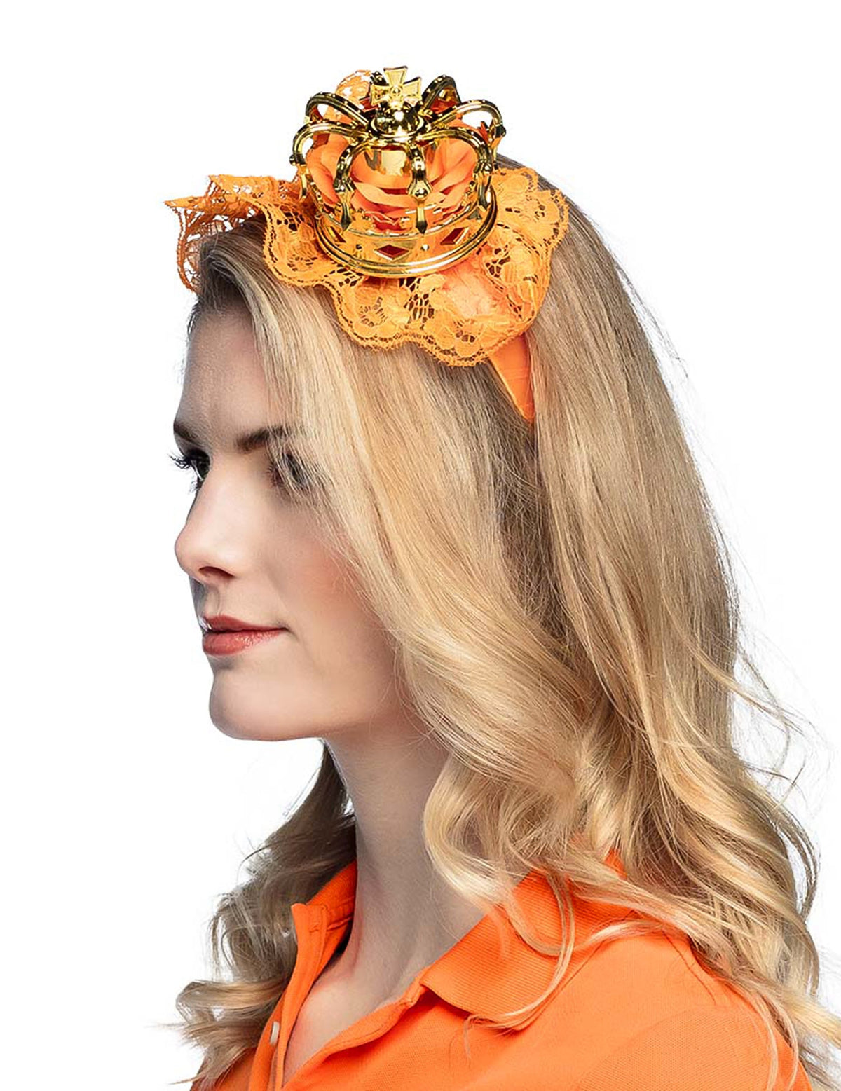 Vue de profil du serre-tête mini couronne pour adulte