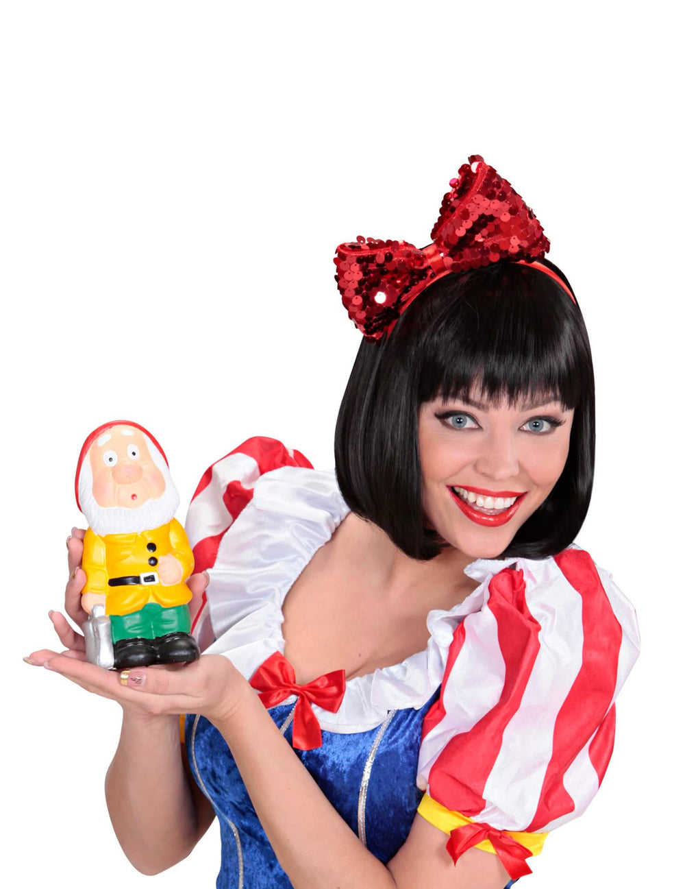 Felnőtt piros flitteres masnis fejpánt viseletben