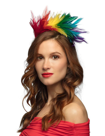 Felnőtt szivárványos toll fejpánt