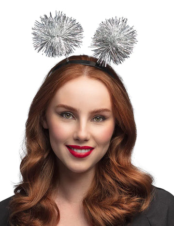 Felnőtt ezüst pompon fejpánt