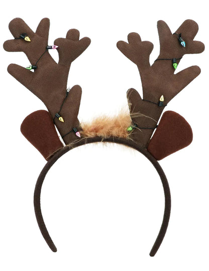 Vue de face du serre-tête renne de Noël
