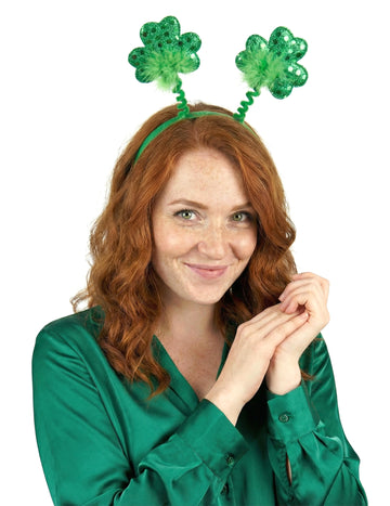 Felnőtt Szent Patrik-napi csillámos lóhere fejpánt