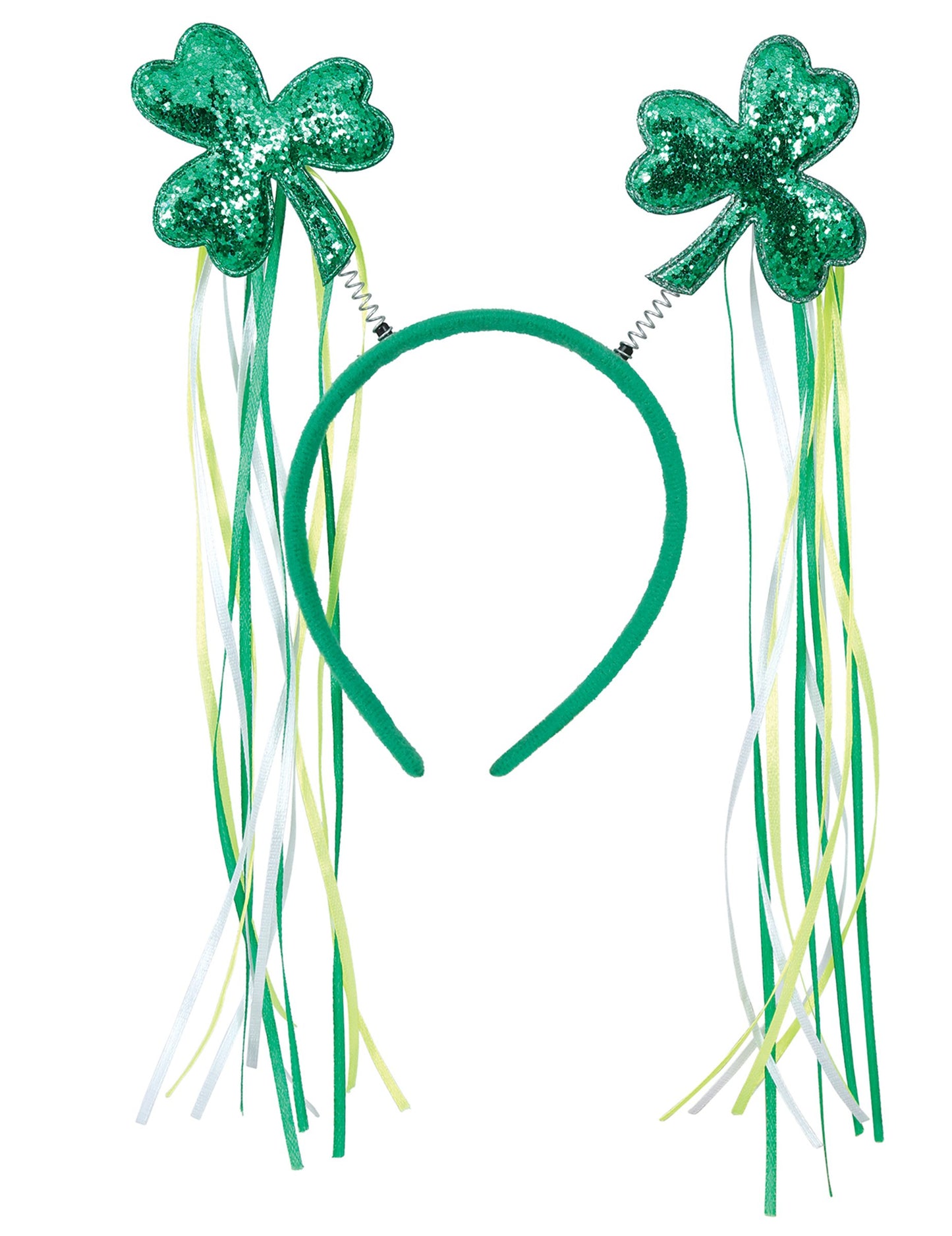 Szent Patrik-napi lóhere alakú fejpánt szalagokkal