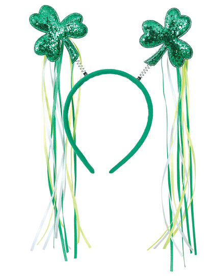Szent Patrik-napi lóhere alakú fejpánt szalagokkal