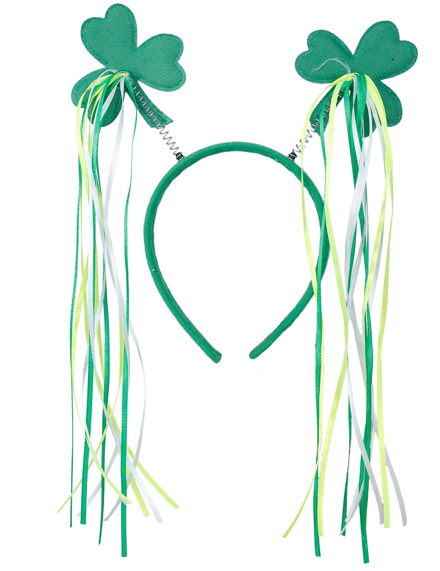 Szent Patrik-napi lóhere alakú fejpánt szalagokkal