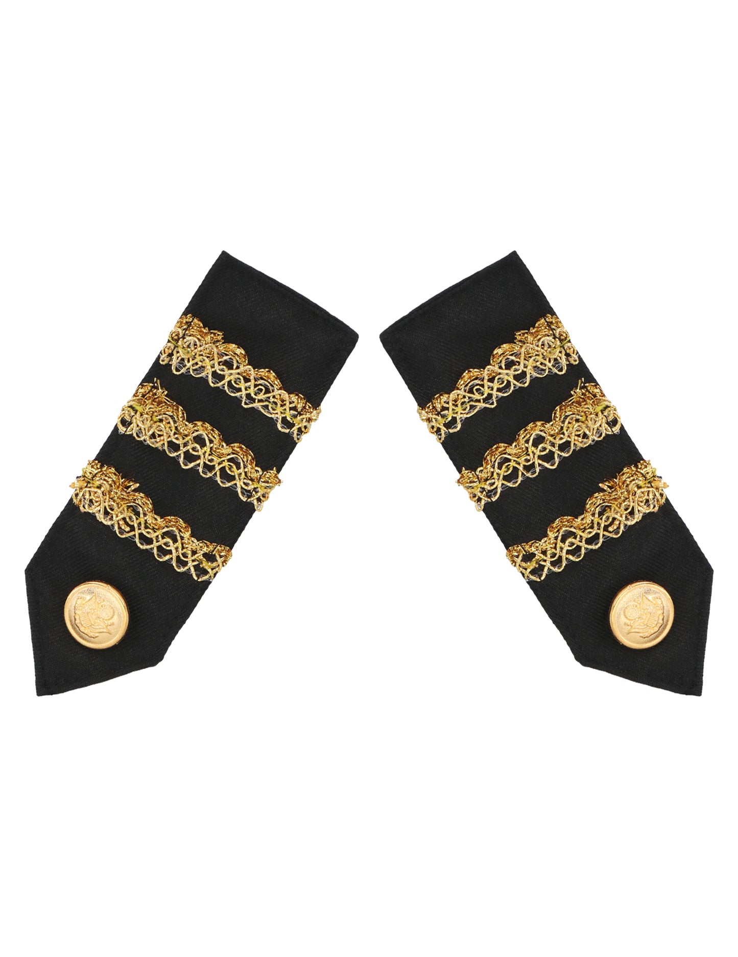 Épaulettes noires et dorées du set accessoires capitaine pour adulte