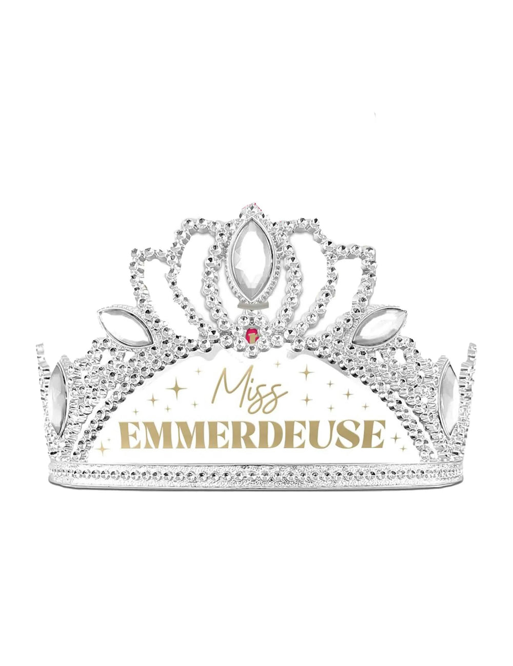 A kiegészítők miss emmerdeuse sál és diadém készlet diadém részletei