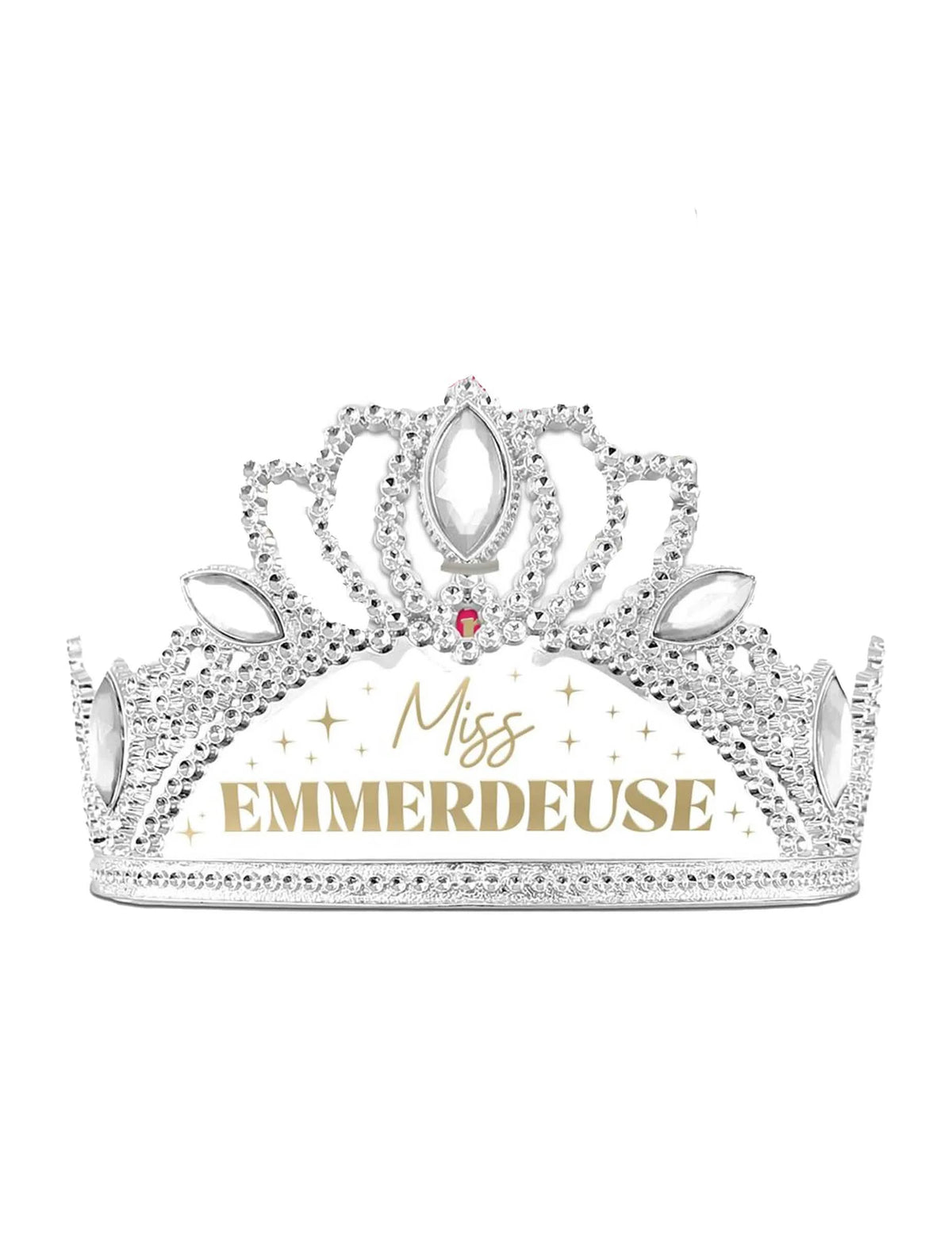 A kiegészítők miss emmerdeuse sál és diadém készlet diadém részletei