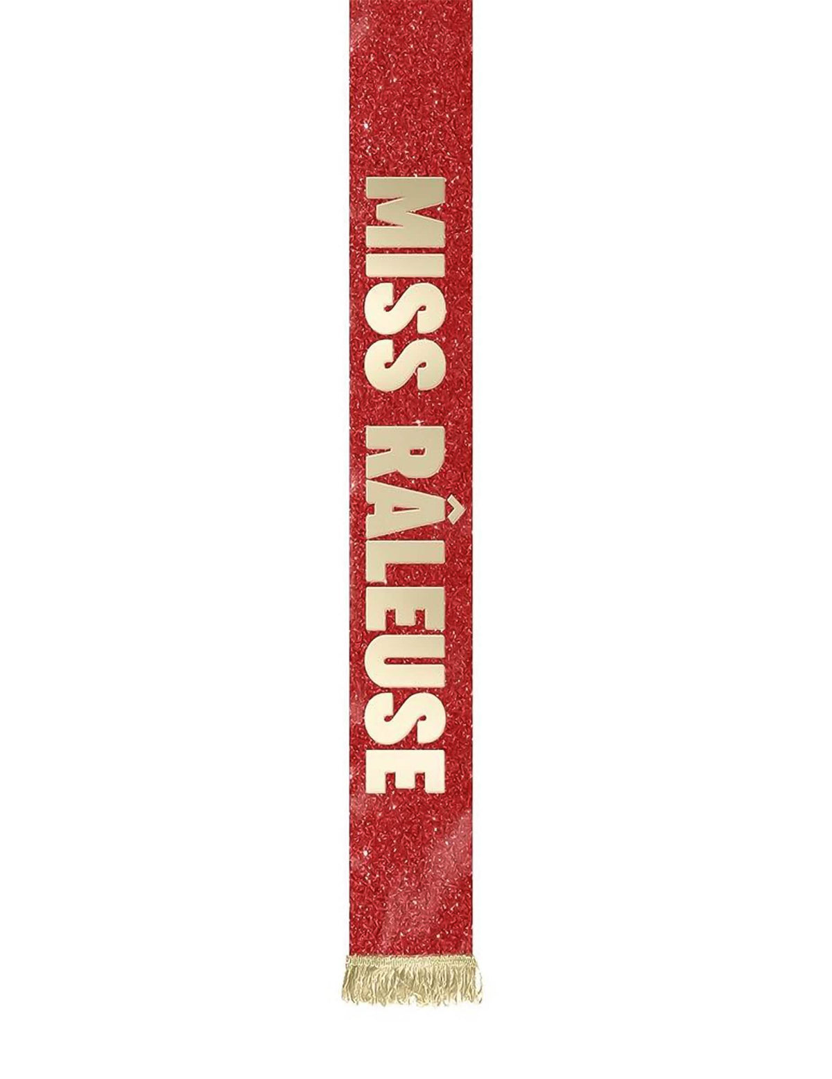 Détail de l'écharpe du set d'accessoires miss râleuse