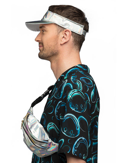 Vue de profil du set d'accessoires festival holographiques