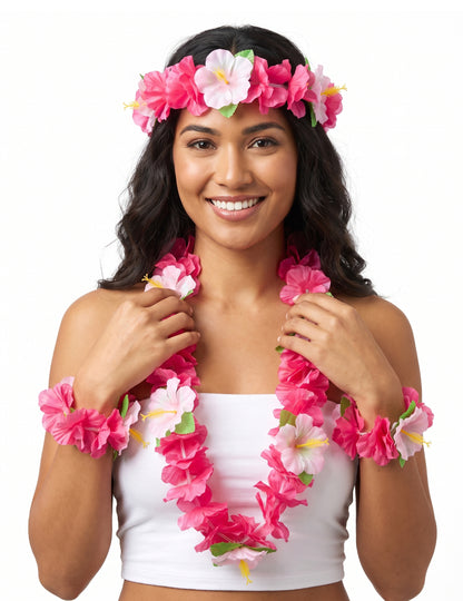 Set Hawaï rose adulte