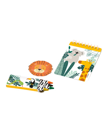 Set papeterie 24 pièces get wild safari animaux de la jungle pour enfant multicolore